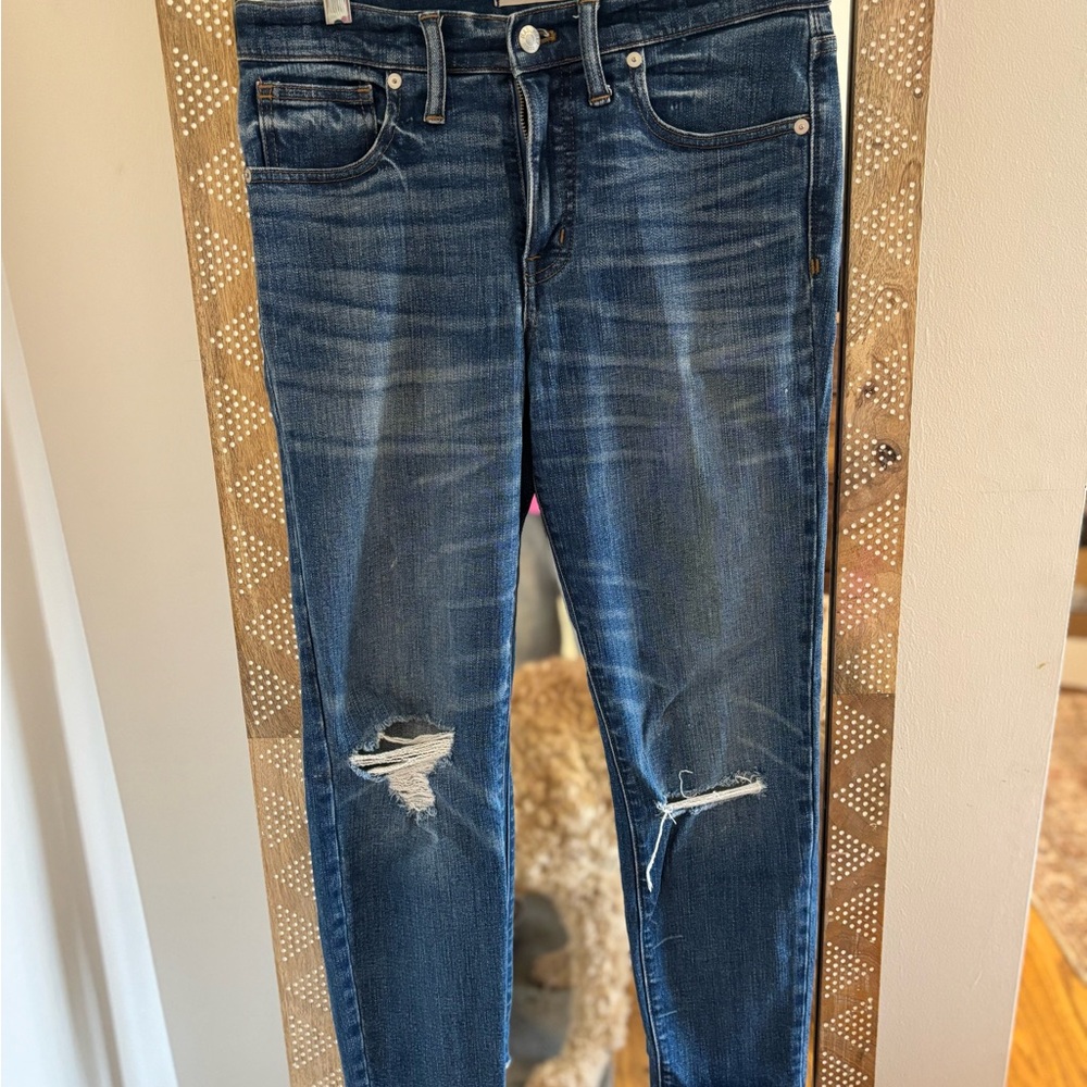 Women's Distressed Blue Jeans